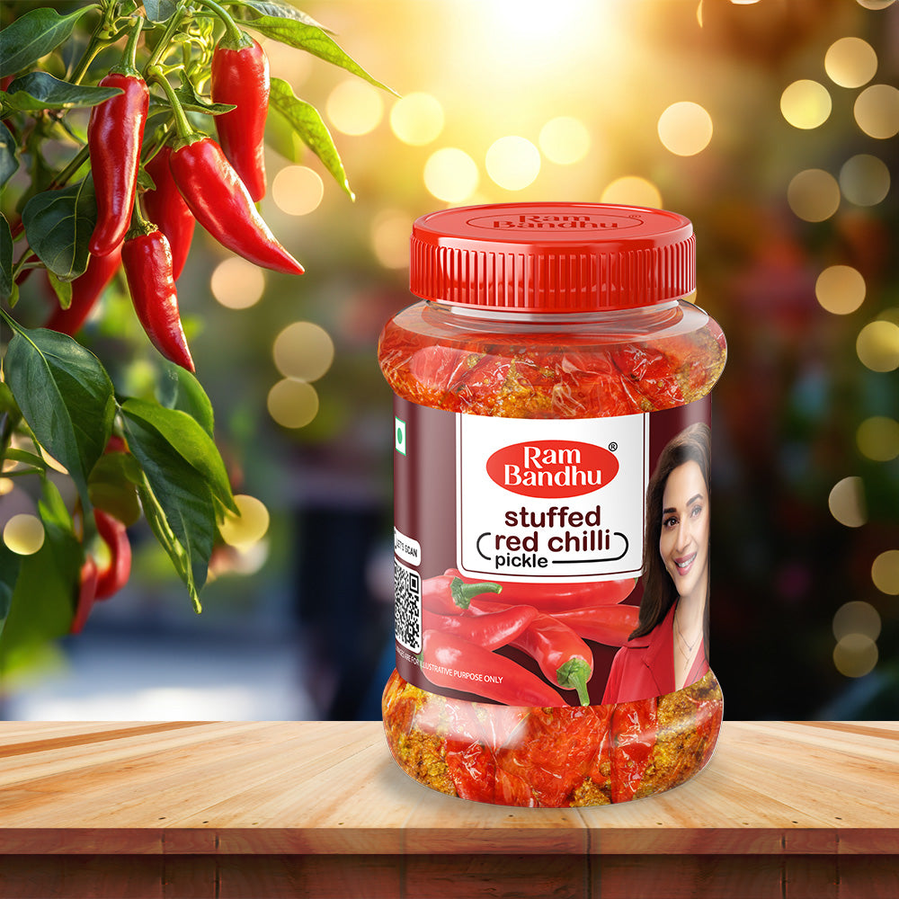 Ram Bandhu Red Chilli Stuffed Pickle (350 GM)