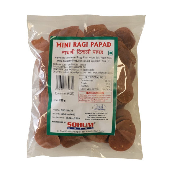 Sohum Mini Ragi Papad (200 Gm)