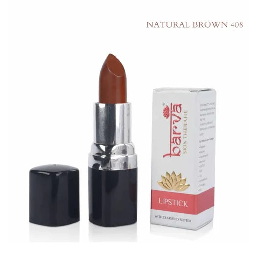Natural Lipsticks Made with Cow Ghee (Clarified Butter)- Natural Brown (Shimeer) - 408 (4.3g)