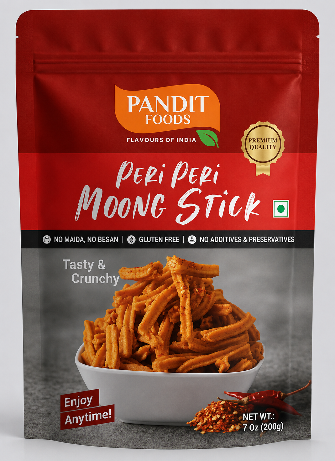 Pandit Foods Peri Peri Moong Stick (200 Gms)