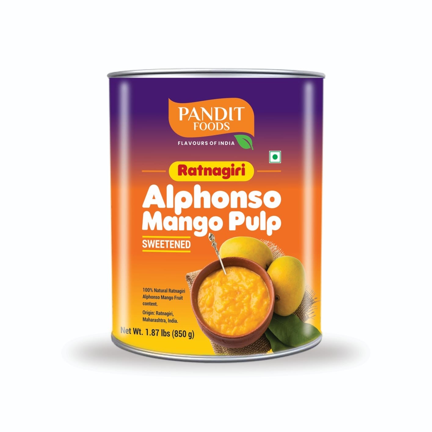 Ratnagiri Mango Pulp Sweetened (850 GM)