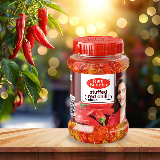 Ram Bandhu Red Chilli Stuffed Pickle (350 GM)